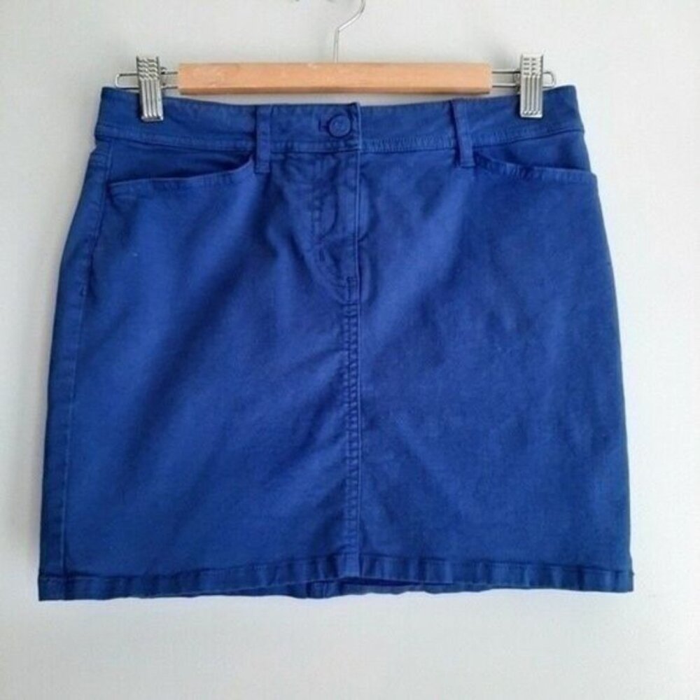 Aritzia WILFRED FREE Mini Skirt Indigo Blue Cotton Twill Sz 6
